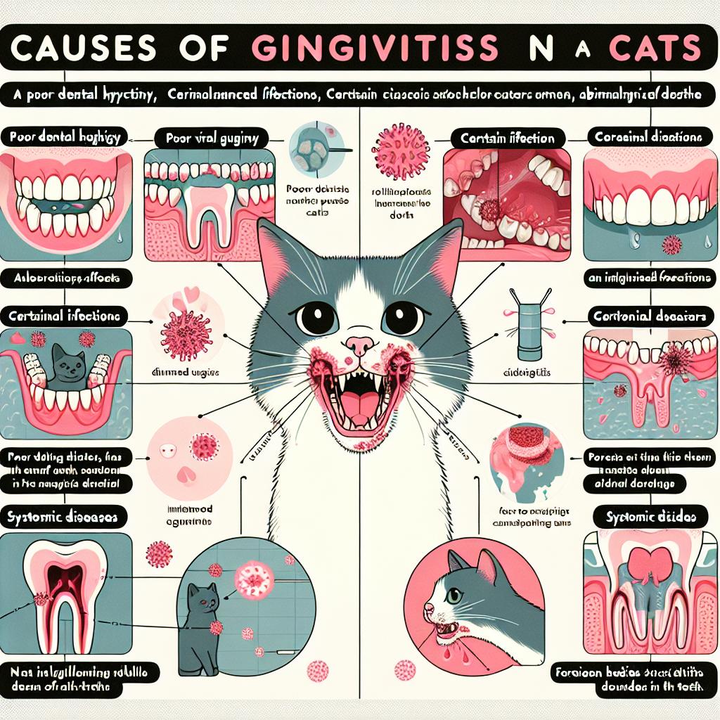 Příčiny zánětu dásní u koček