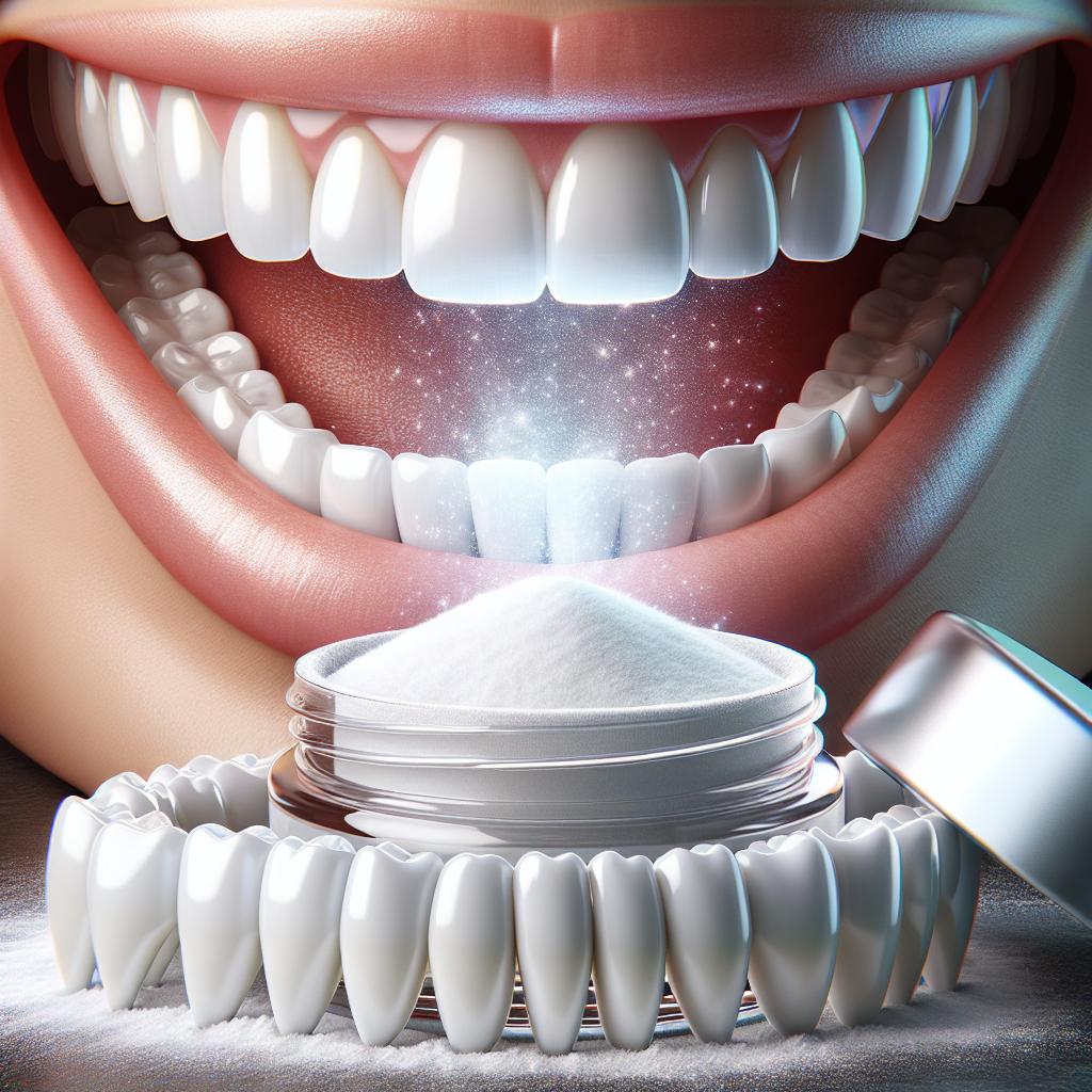 Bílé zuby a bělení pomocí prášku